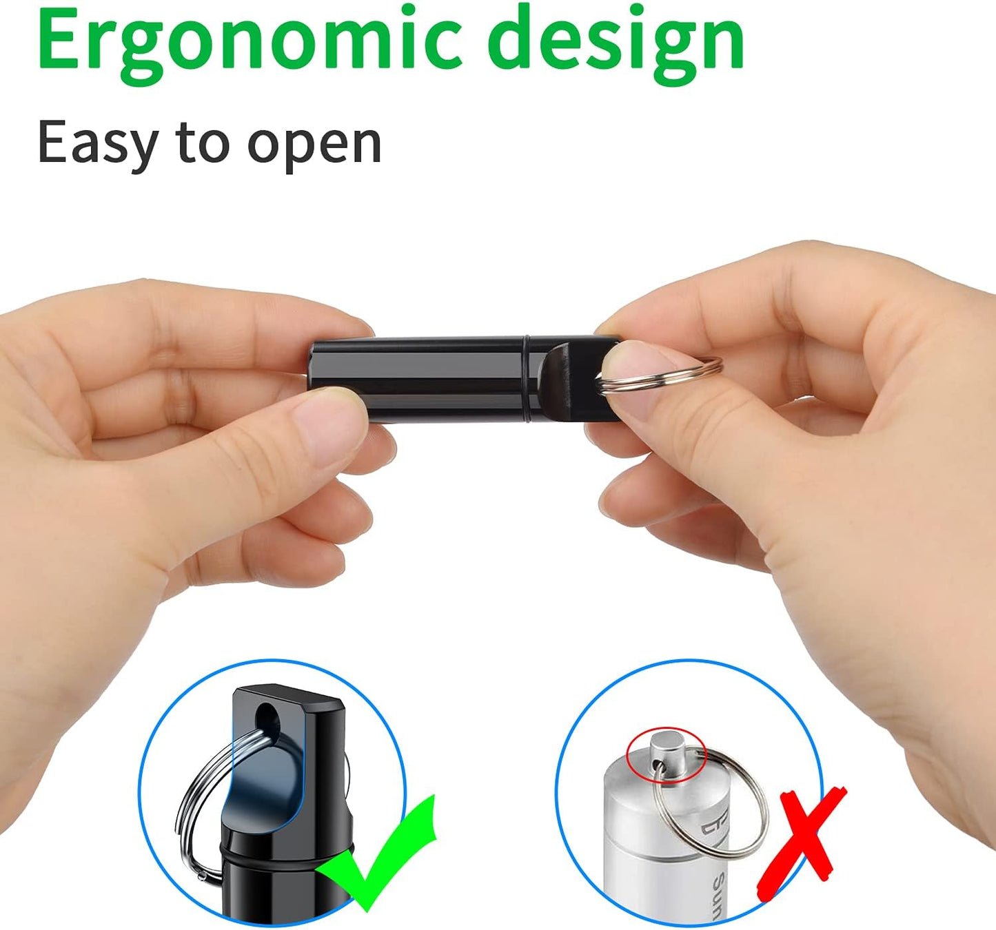 Small Portable Pill Box Keychain (5 Pack), Aluminium Alloy Mini Pill Organizer Case Container for Purse,Waterproof Metal Pill Holder Medicine Bottle for Outdoor Camping Travel