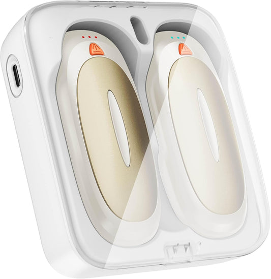 Hand Warmers Rechargeable with 10000mAh Charging Case, 2000mAh Portable Hand Warmers 2 Pack, Reusable Electric Pocket Heater for Hunting, Camping Gear, Outdoors, Gifts