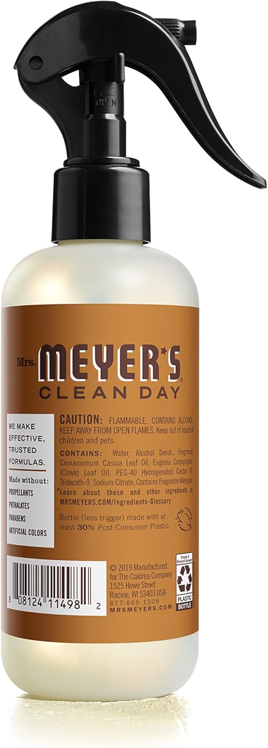 MRS. MEYER'S CLEAN DAY Room and Air Freshener Spray, Non-Aerosol Spray Bottle Infused with Essential Oils, Limited Edition Acorn Spice, 8 fl. oz - Pack of 3