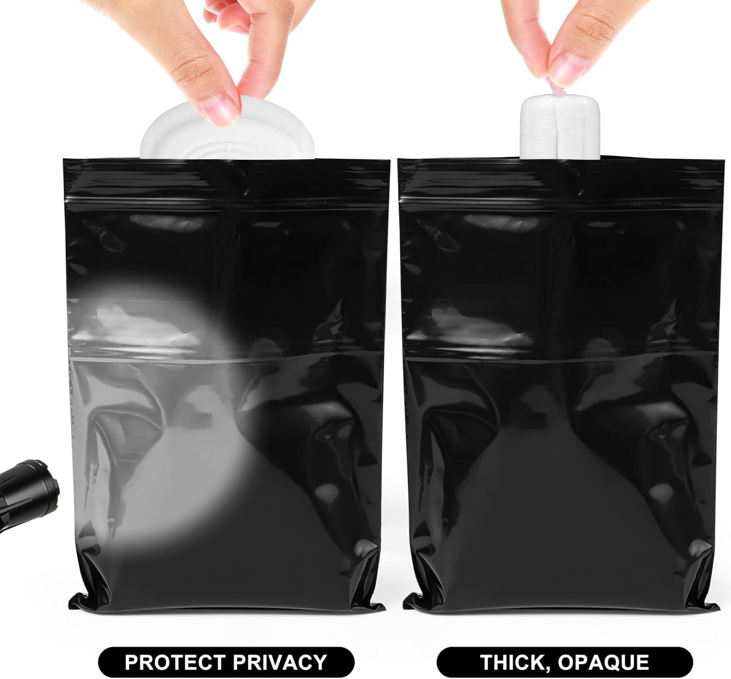 Sanitary Napkin Disposal Bags, 120 Pcs Black Feminine Sanitary Napkin Storage Bag, Sealed Opaque for Privacy, Block Odors