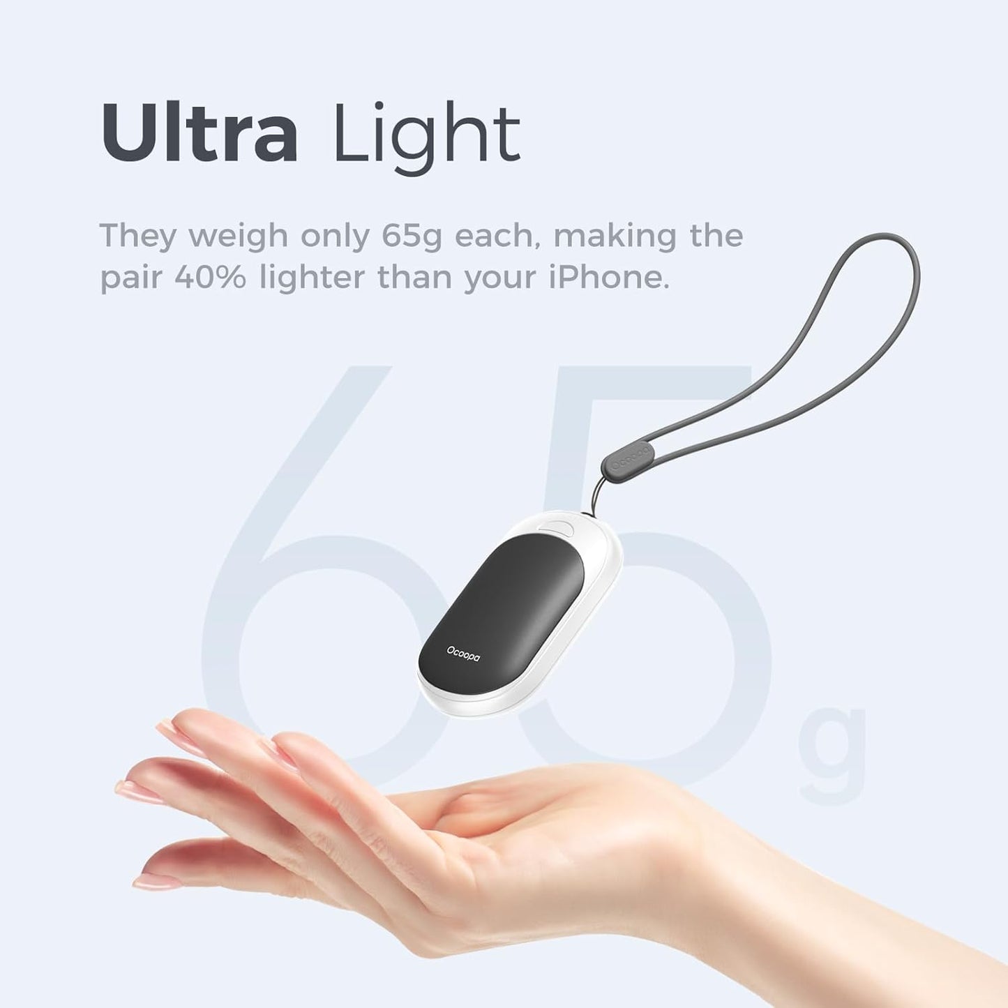 OCOOPA Magnetic Rechargeable Hand Warmers 2 Pack, Ultrathin Electric Handwarmers, Portable Pocket-Sized Heater, for Men, Women Purse Must Haves, Union UT3 Lite