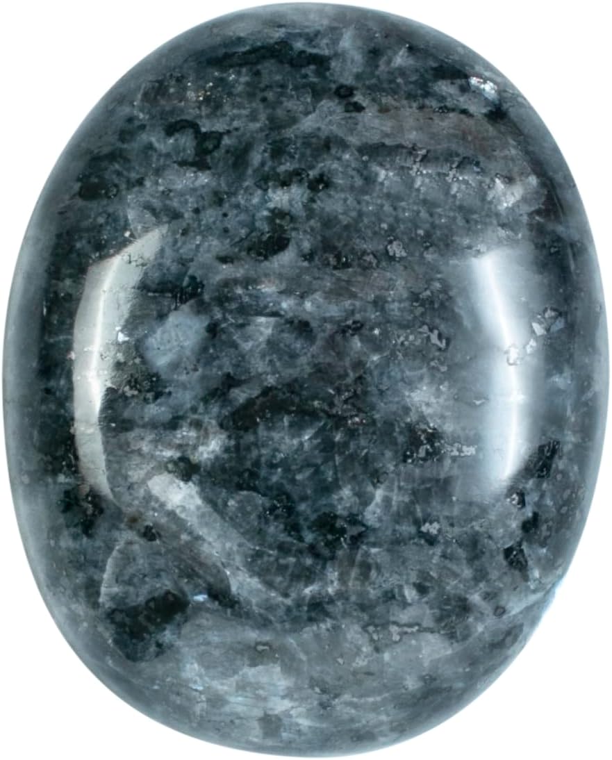 Crocon 50mm Larvikite Palm Large Palm Stone 900+ Carats Pocket Worry Stones for Natural Chakra Balancing Reiki Healing Stones and Crystal Healing Spa Energy Crystals Gifts for Women