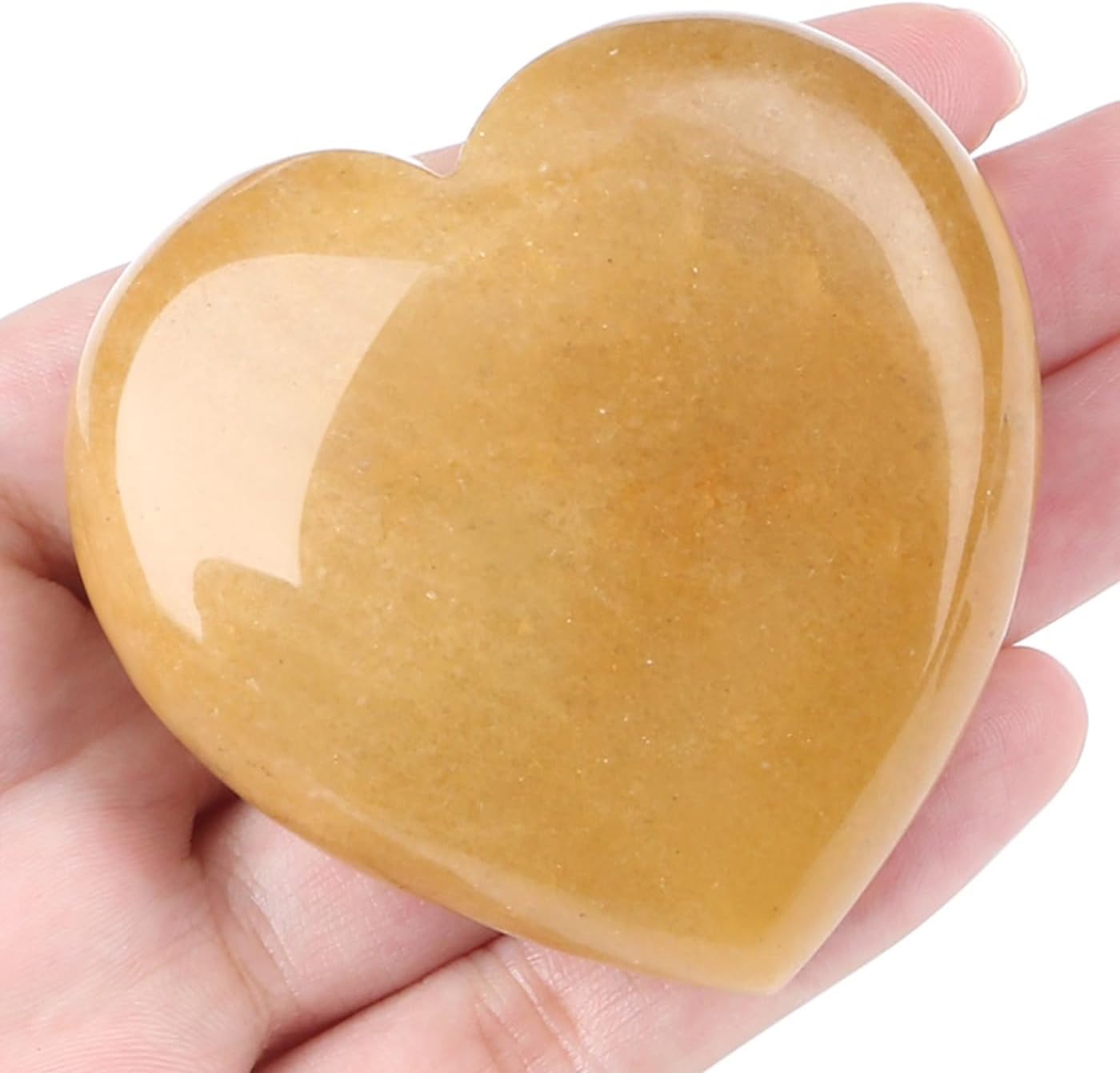 MAIBAOTA 60 mm Topaz Crystals Large Heart Stone Healing Crystals Heart Reiki Crystal Gemstone Polished Heart Shaped Rocks Meditation Mothers Day Crystal Gifts for Mom Her