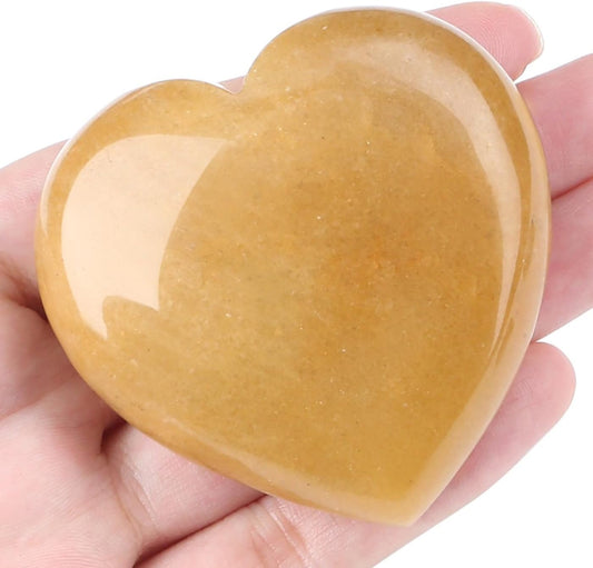 MAIBAOTA 60 mm Topaz Crystals Large Heart Stone Healing Crystals Heart Reiki Crystal Gemstone Polished Heart Shaped Rocks Meditation Mothers Day Crystal Gifts for Mom Her