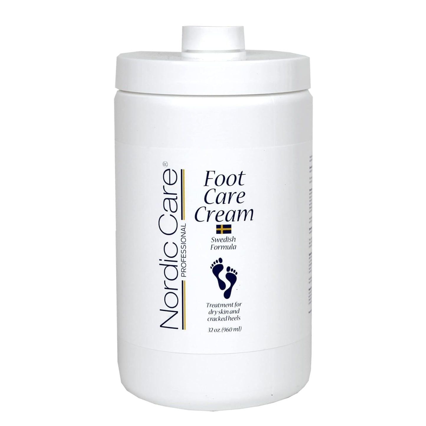 Foot Cream by Nordic Care for dry skin and cracked heels, 32oz with pump