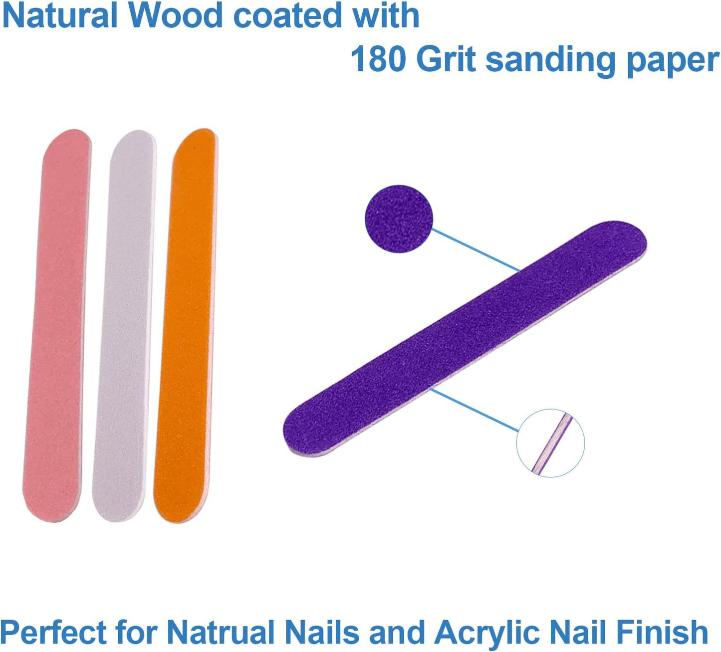 Mini Nail Files Bulk (400 Pcs), Double Sided Emery Board Nail File for Nature Nails, Manicure Tool Set Disposable Colorful Nail File for Home Salon Use Travel Size Men Women Kids Wood Board