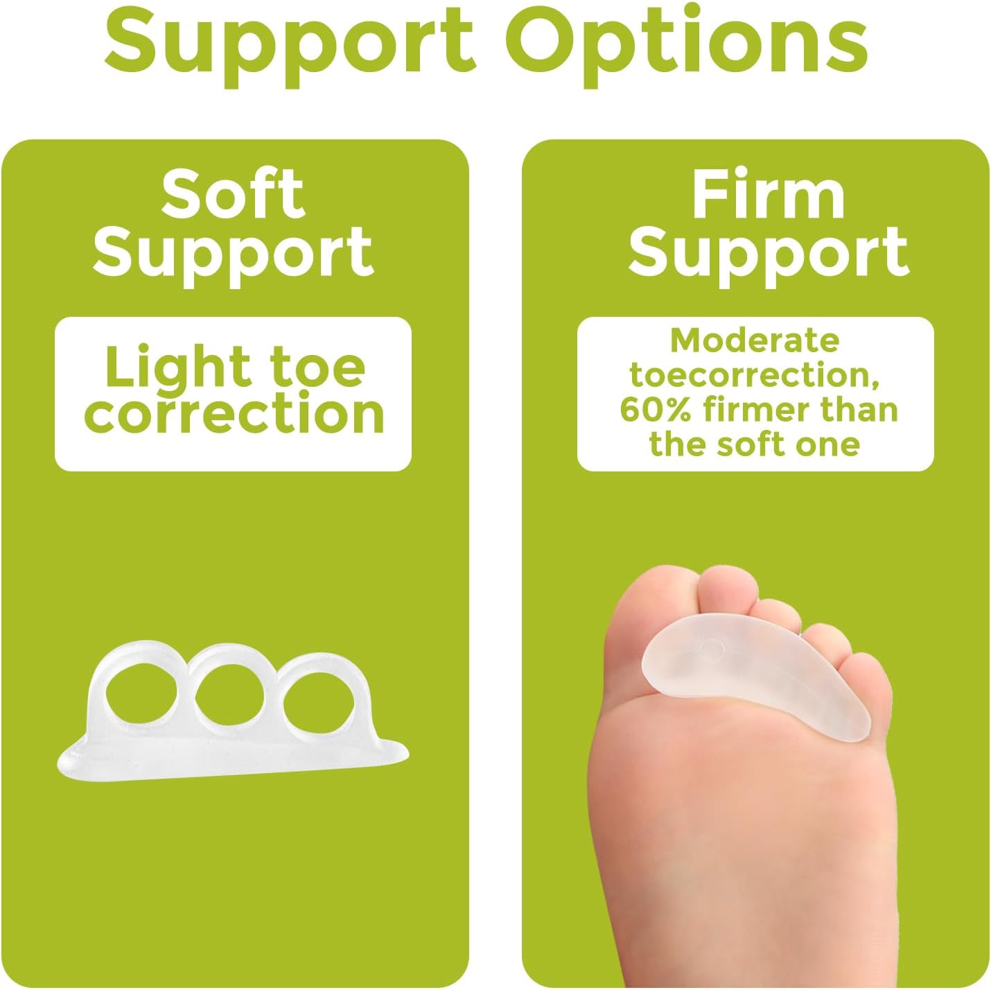 Bukihome Hammertoe Corrector Gel Toe Straighteners - 12 pcs Support Crest for Women & Men - Realign Bent, Crooked, Curled, Claw, Hammer Toes - Clear,Three Loop