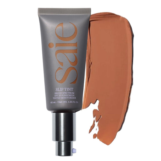 Saie Slip Tint Tinted Moisturizer with SPF 35 - Light Coverage, Glowy Skin Tint & Mineral Sunscreen for Face with Hydrating Hyaluronic Acid - Summer Makeup Essential - Shade Seven (1.35 oz)