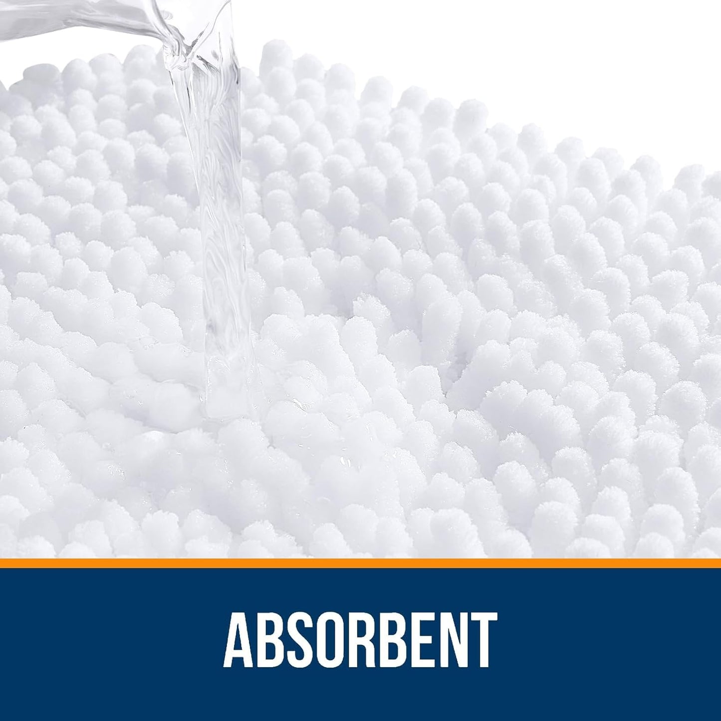 OLANLY Toilet Rugs U-Shaped 24x24, Extra Soft Absorbent Chenille Contour Bathroom Rugs for Toilet, Dry Quickly, Machine Washable, Non-Slip Bath Mat, White