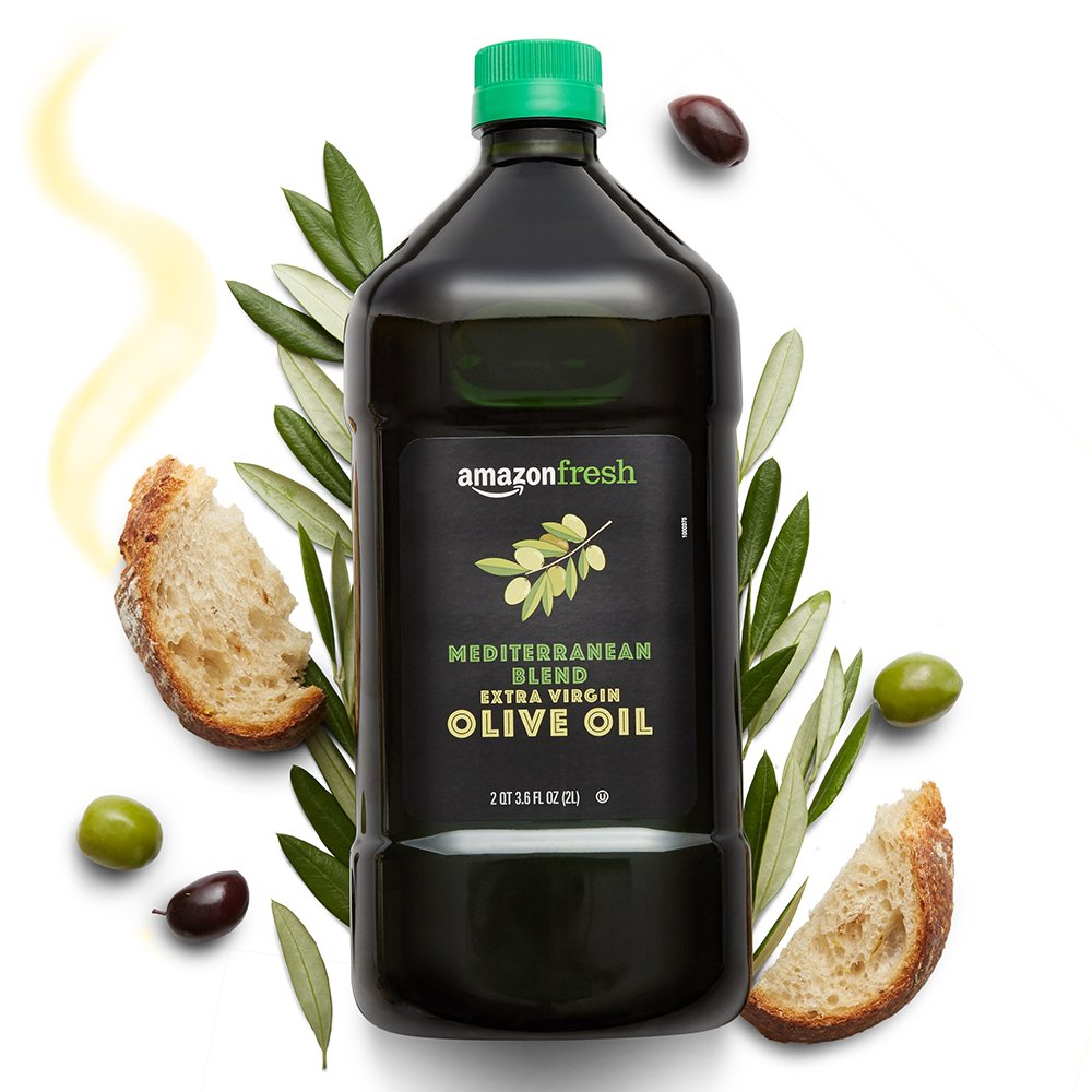 Amazon Fresh, Mediterranean Blend Extra Virgin Olive Oil, 3.6 Fl Oz (2L)