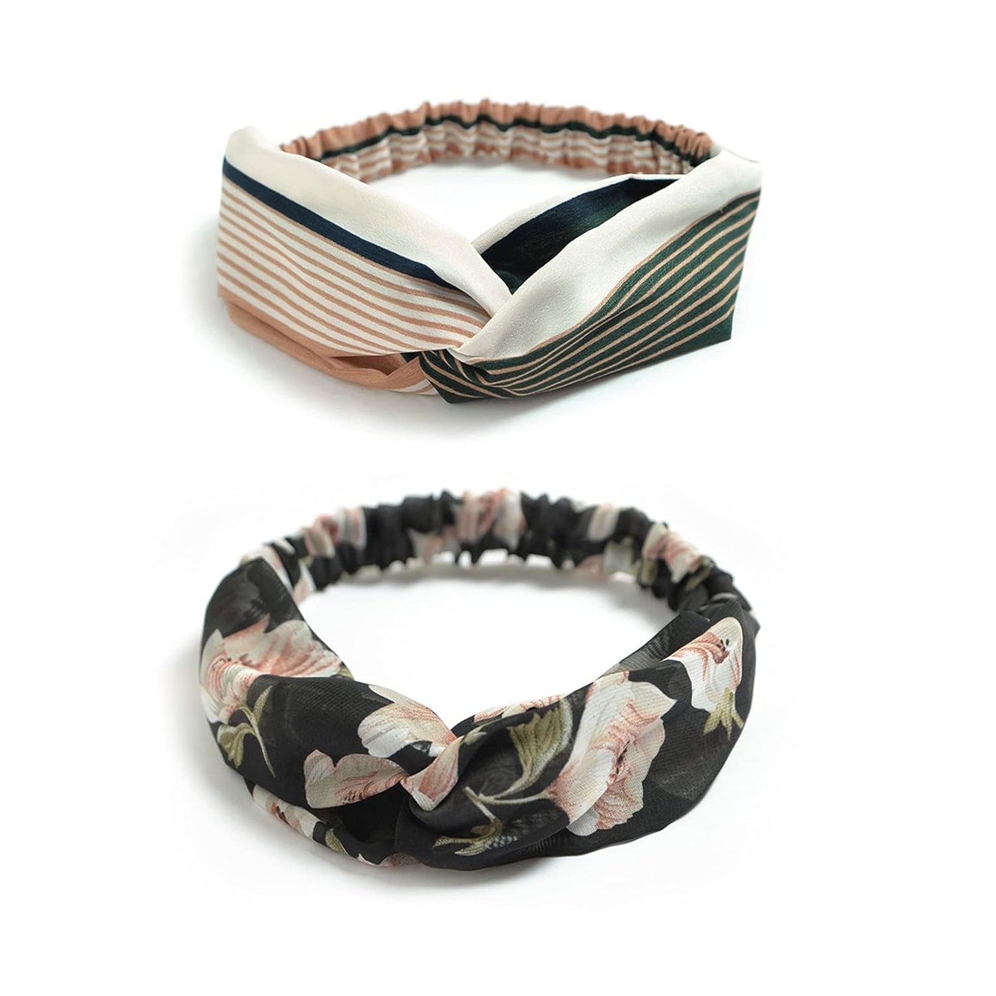 DRESHOW 10 Pack Boho Headbands for Women Girls Criss Cross Elastic Hair Band Twisted Head Wrap Floral Hair Accessories