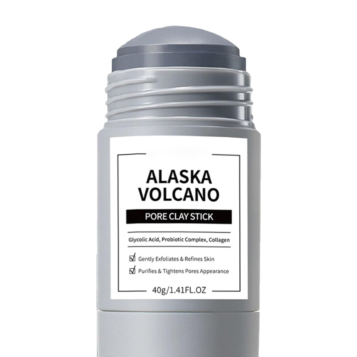 Clay Mask Stick, Deep pore Cleansing, Exfoliator Blackhead Remover Pore Cleanser Gentle Exfoliation Skin Brightening, Hydrating & Moisturizing Face Mud Mask for All Skin Types, Men & Women (Gray)