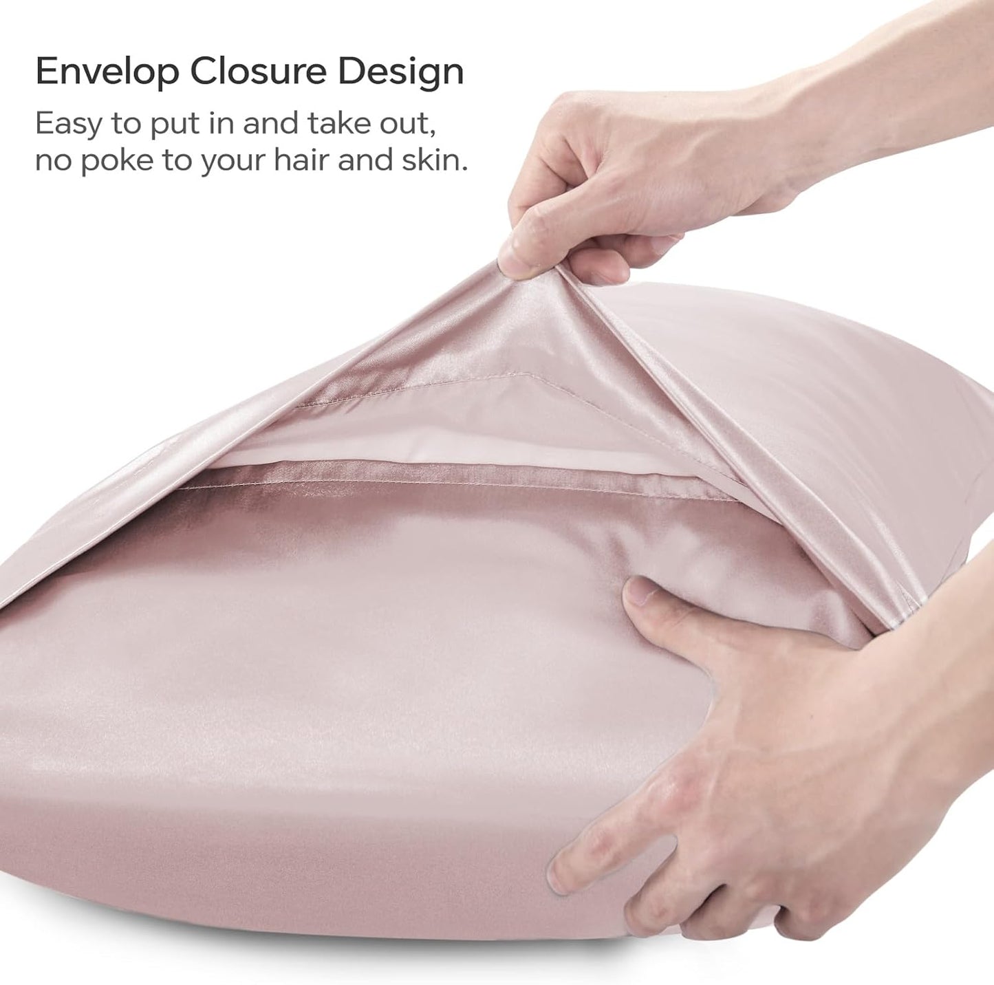 BEDELITE Satin Body Pillow Cover, Super Soft and Cooling Body Pillow Pillowcase for Hair and Skin, Breathable Silky Full Long Pillowcase Cover(20"x54", Lotus Pink)