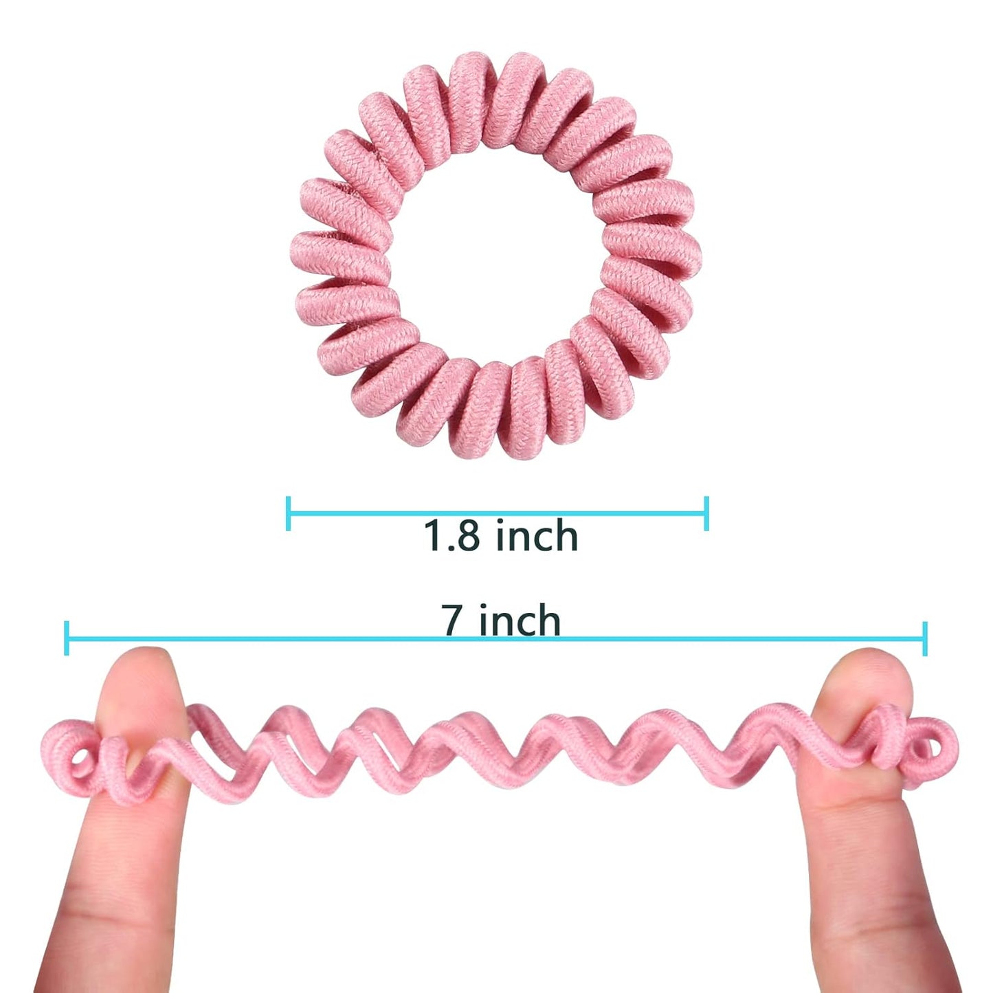 Teqifu16Pcs Hair Ties, No Crease Spiral Hair Ties Hair Bands MultiColor Waterproof Phone Cord Hair Scrunchies Hair Coils Accessories for Women Girls