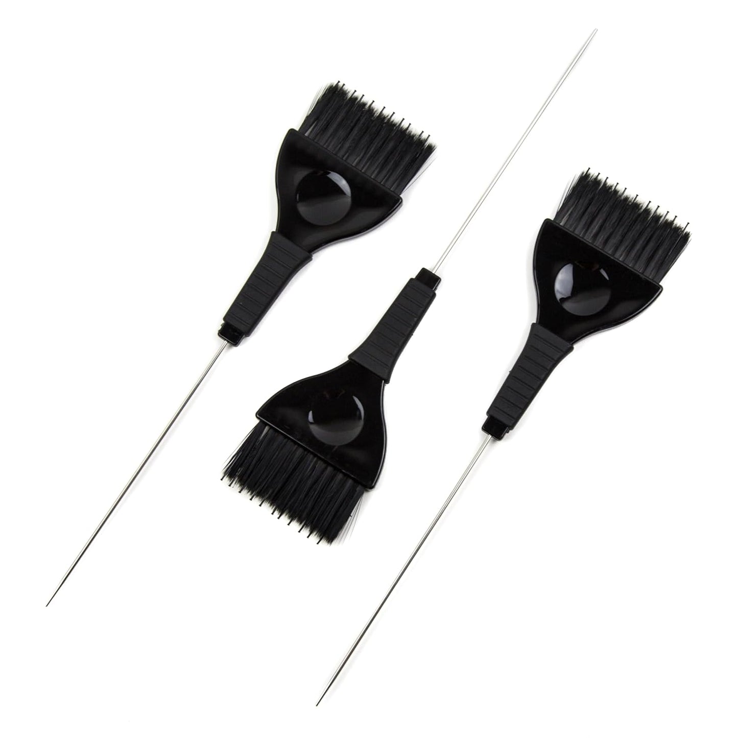 Pintail Hair Dye Brushes - 3 Tint Brushes with Built In Comb for Hair Color - Pin Tail for Precise Sectioning - Color Brushes for Hair Salon (Black)