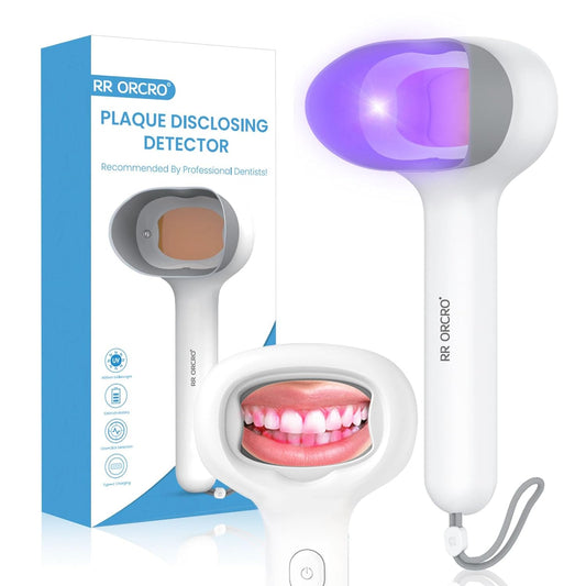 Plaque Disclosing Tablets Alternatives Rechargable Dental Plaque Detector Light Shows Plaque Lamp Instant Display Tooth Calculus Discloser for Kids or Adults Correcting Brushing Habits