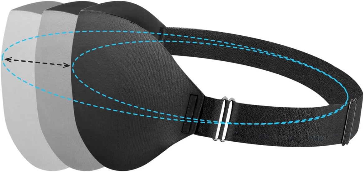 3D Sleep Mask for Side Sleepers – 100% Light Blocking Eye Mask for Sleeping, Zero Eye Pressure, Soft Breathable Memory Foam, Adjustable Strap for Travel, Men & Women (Black)