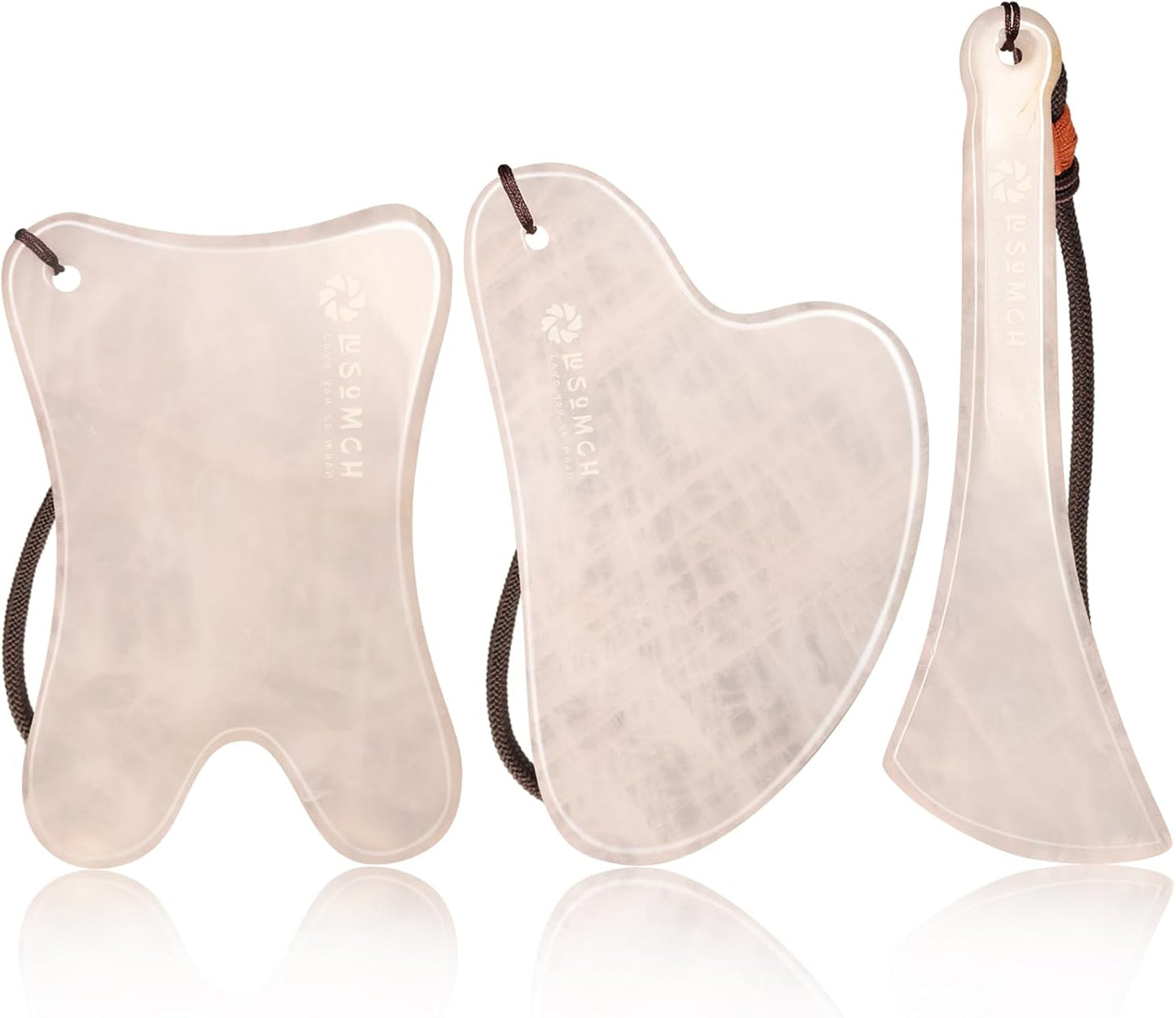 Gua Sha Massage Tools, 3Pcs Gua Sha Tools of Multi-Shapes, Guasha Scraping Massage Tools for Face and Body,Pink