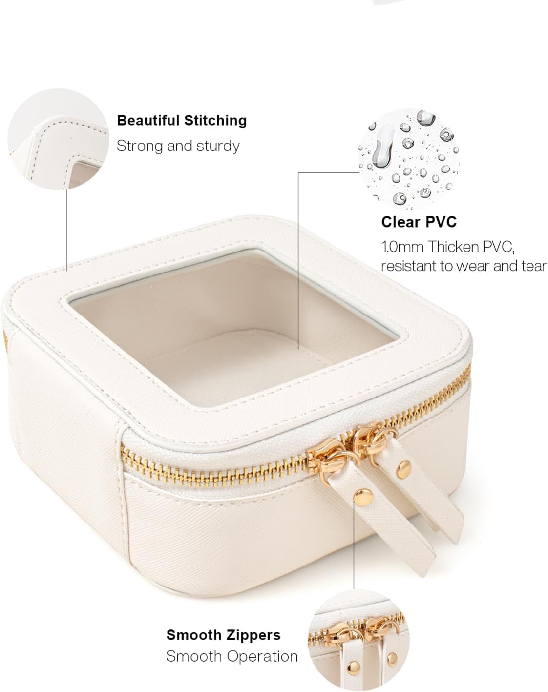 Travel Clear Makeup Bag Set, TSA Approved Cosmetic Bag Case with Zipper Portable Makeup Pouch Toiletry Bag Women Traveling Cosmetic Organizer Storage Bag Car Organizer Car Essentials for Women