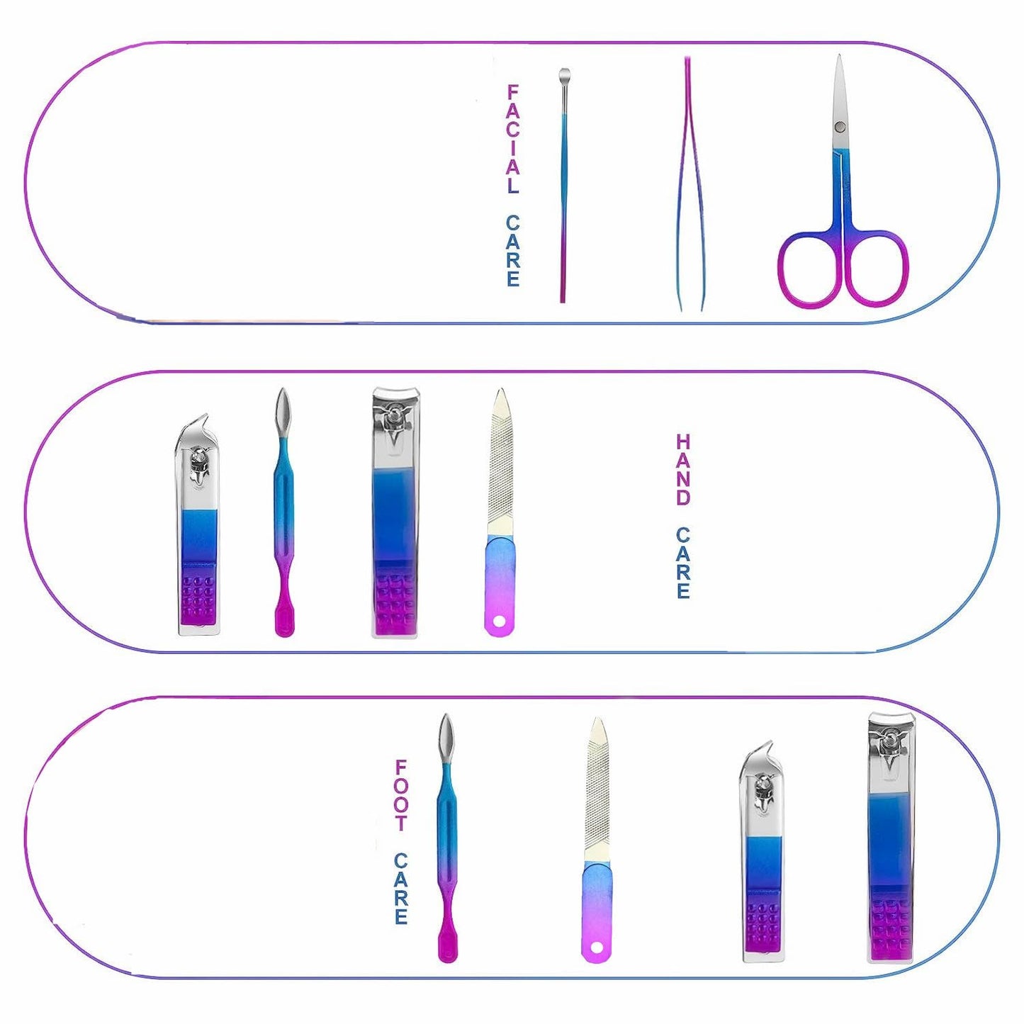 Manicure Set Nail Clipper Set Women Men Travel Nail Clipper Kit Personal Care Tools with Portable Case Manicure Tools Grooming Kit for Men Women Teens Family Friends