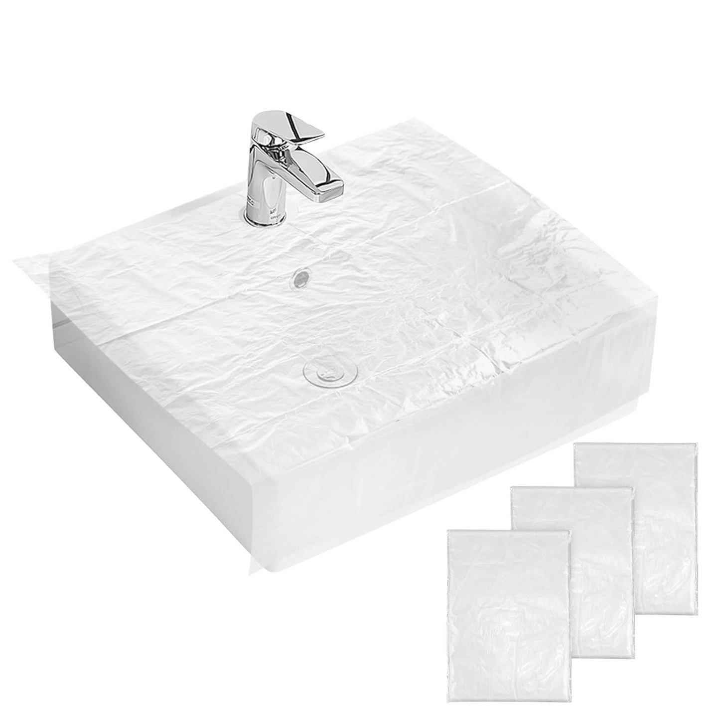 Beard Hair Catcher for Sink Beard Bib Disposable Beard Catcher for Shaving Sink Cover for Shaving & Trimming Clear Stop Worrying About Cleaning (Clear 100 PCS)