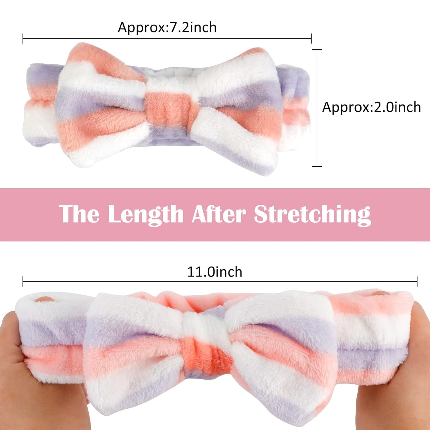 Casoty 6 Pcs Hairband, Soft Coral Fleece Makeup Headband, One Size Fits All Material, Good Elasticity, Wide Application for Washing Face, Yoga, Halloween