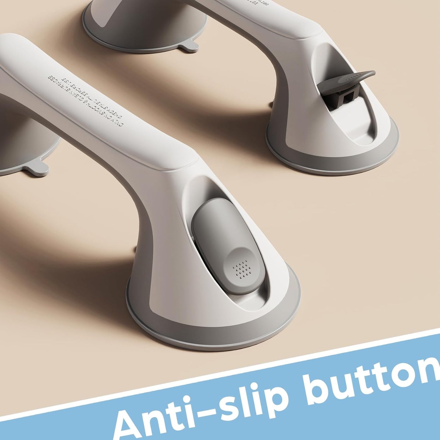 2 Pack 12 Inch Grab Bars for Bathtubs and Showers for Seniors, Heavy Duty Shower Handle for Elderly, Suction Cup Removable Handrails Handicap Bath Grip Bathroom Safety Grips (Gray