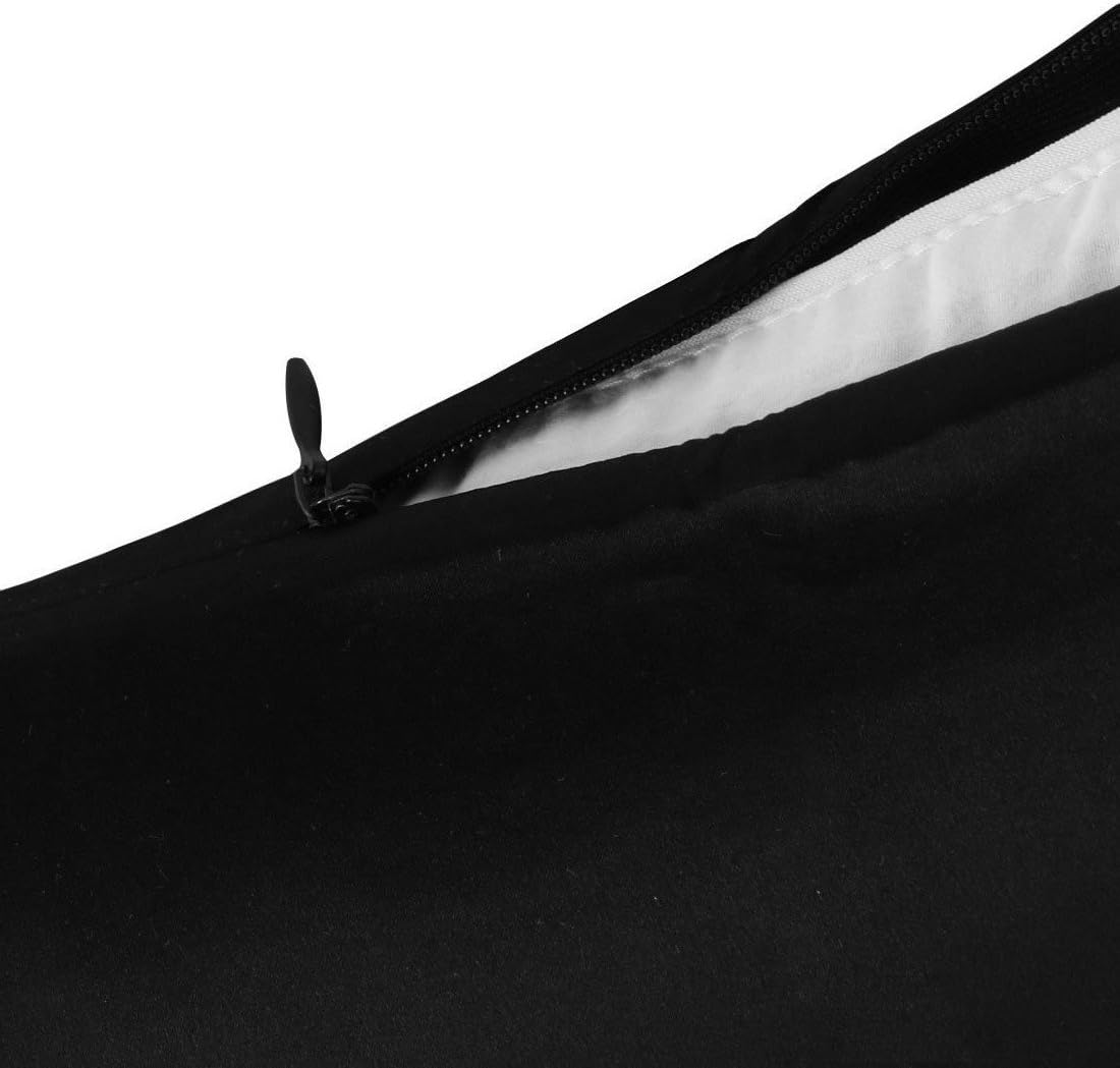 Juwenin Bedding,Luxury Satin Pillowcase with Zipper (Silky Satin Pillow Case for Hair) Set of 2 (Black, King(20''x36'))