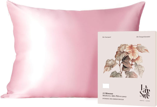 Oriental Lakeside® 100% Pure 22 Momme Mulberry Silk Pillowcase with Hidden Zipper - Nighttime Skincare & Hair Care Hydrating Pillow Cover
