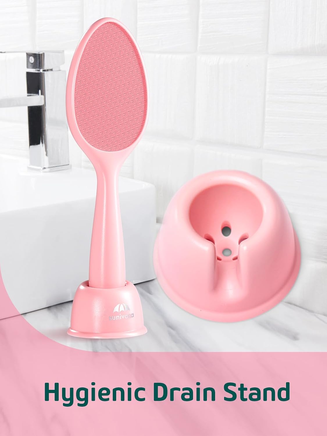 2-Sided Glass Foot File Callus Remover (Pink)