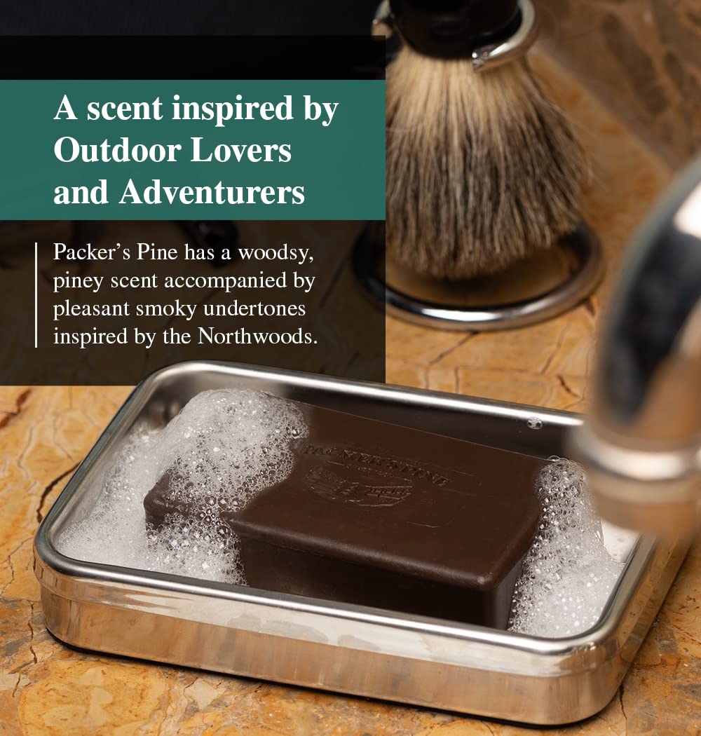 Packer's Pine Tar Soap | The Original Mens Body Soap Made With Natural Pine Tar and Pine Oils | All Natural Mens | Paraben, Sulfate, and Creosote Free - Regular, 3.2 Ounce (Pack of 6)