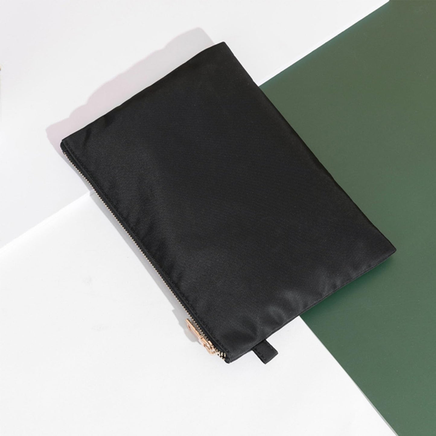 Zipper Pouch Storage Bag Simple and Stylish Women's Cosmetic and Travel Bag (Black-nylon-3)