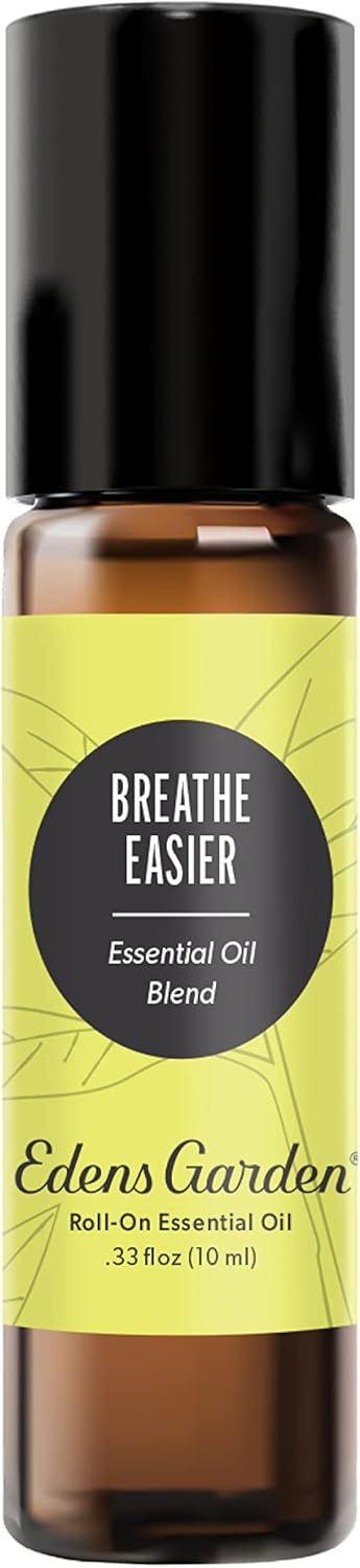 Edens Garden Breathe Easier Essential Oil Roll-On Blend- 100% Pure Premium Grade, Natural, Therapeutic, Aromatherapy, Kid & Skin Safe, The Best for Health, Wellness Pre-Diluted 10 ml (.33 fl oz)