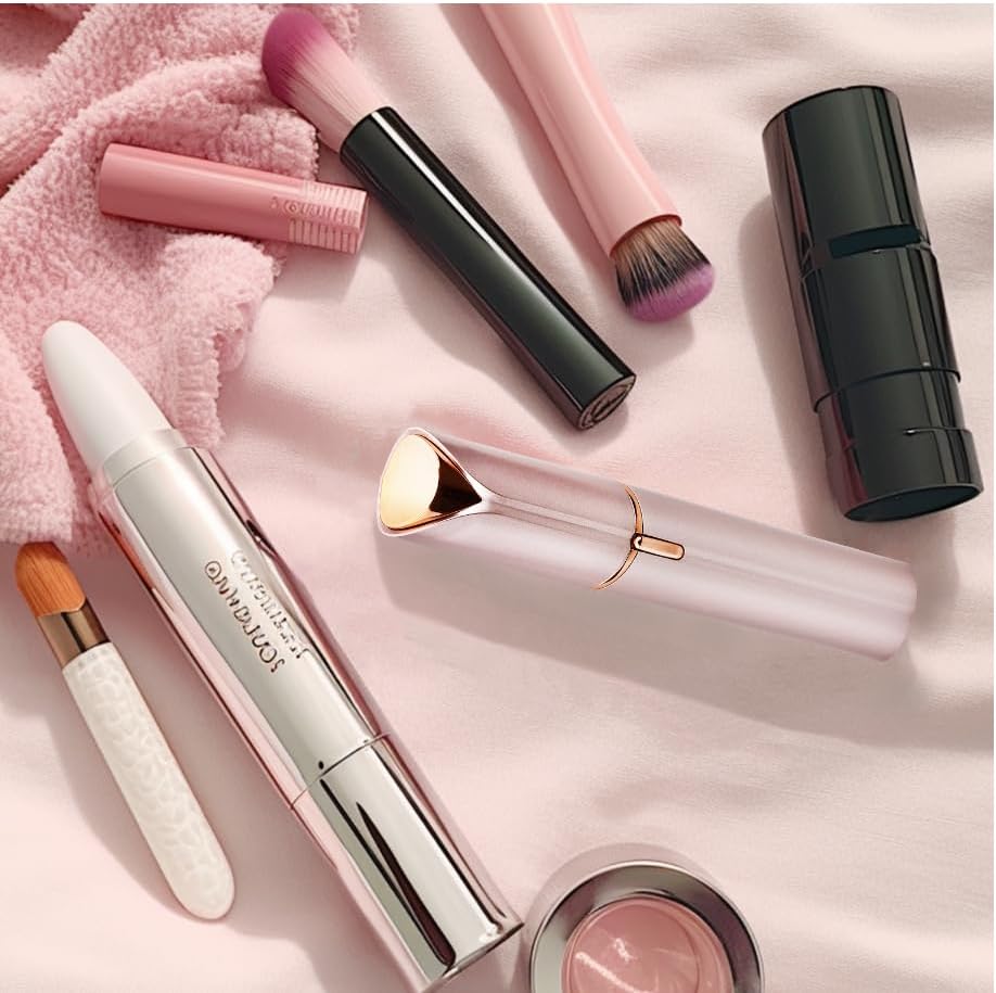 Facial Hair Removal for Women, Painless Hair Remover Device Lady Face Electric Razor for Lip, Chin,arms with USB Rechargeable Included 2 pc Replacement Heads