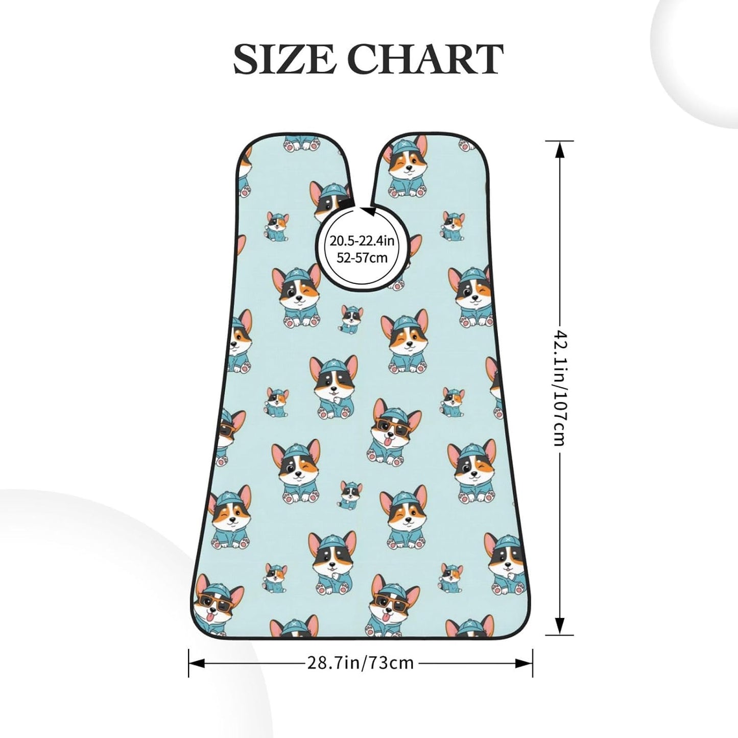 Professional Beard Bib, Non-Stick Hair Catcher Apron Waterproof, Shaving Grooming Essential for Men Dad, Cute Corgi Tricolor Dog Shave Bib