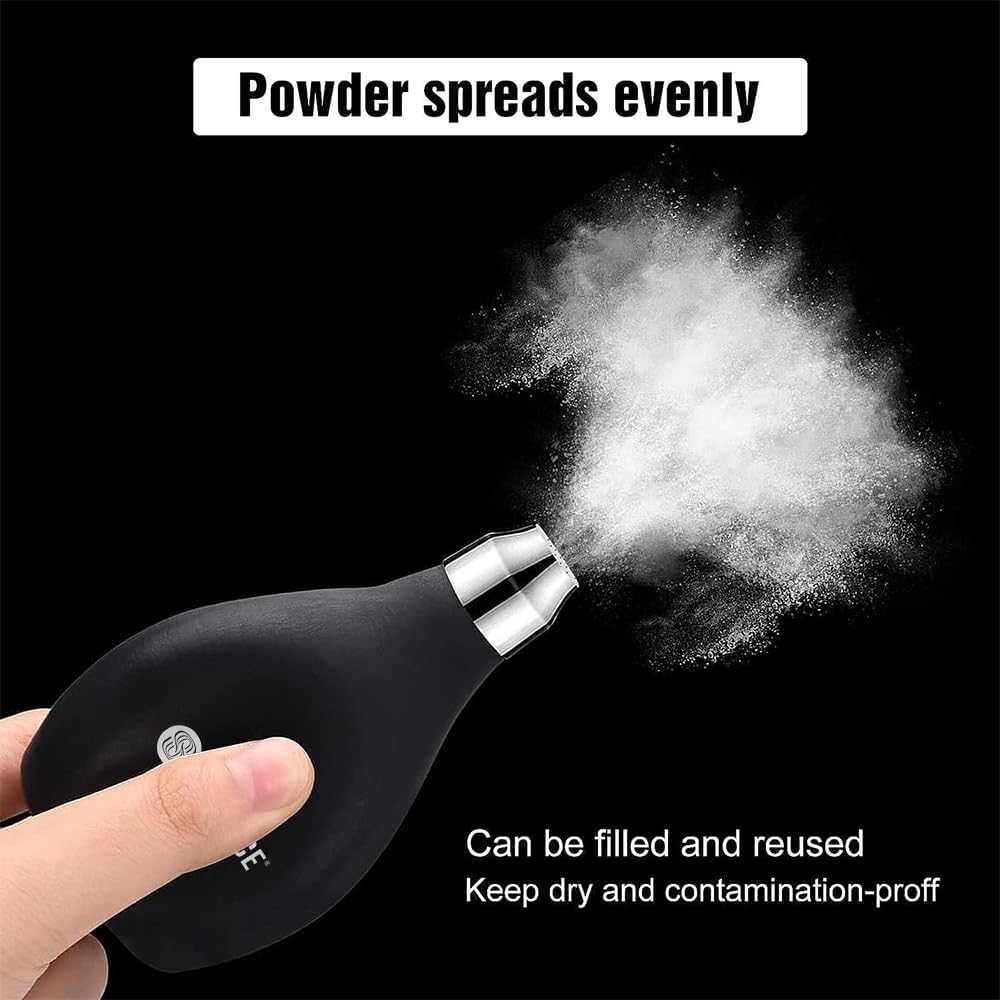 Barber Powder Spray Bottle, Empty Powder Blower, Refillable Hair Fiber Applicator Use for Dry Shampoo 3.38oz/100ml