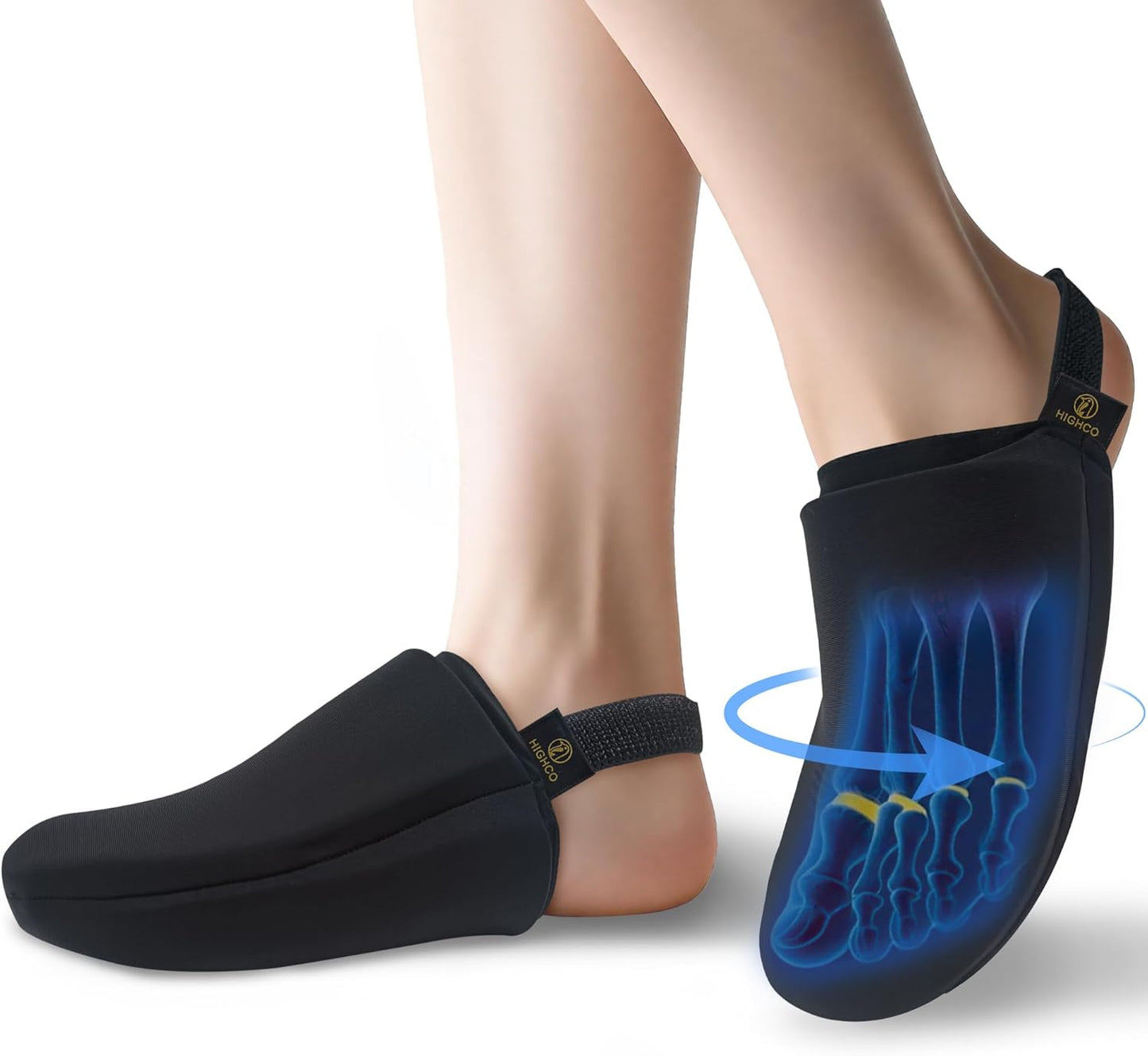 Foot Ice Pack for Toes 1 Pair,Freeze Flexible Ice Gel Socks Cold Therapy,Foot & Toe Ice Pack Wrap for Tendonitis, Plantar Fasciitis, Swelling, Sprained,Sport Injuries,Black (Black of 2)