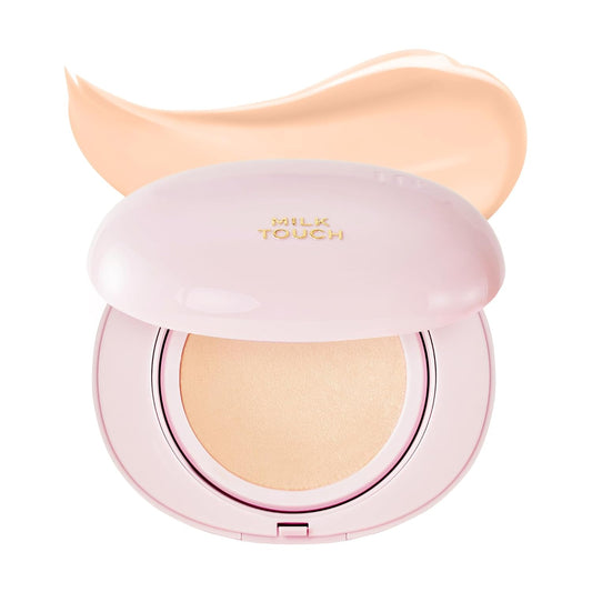 milktouch Cushion Foundation, 24H Flawless Skin, Radiant Shine, No Oxidation, Long-Lasting, Non-Creasing, 60% Hydrating Skincare Infused Korean Foundation, Valentines Gifts (19N Vanilla Ivory)