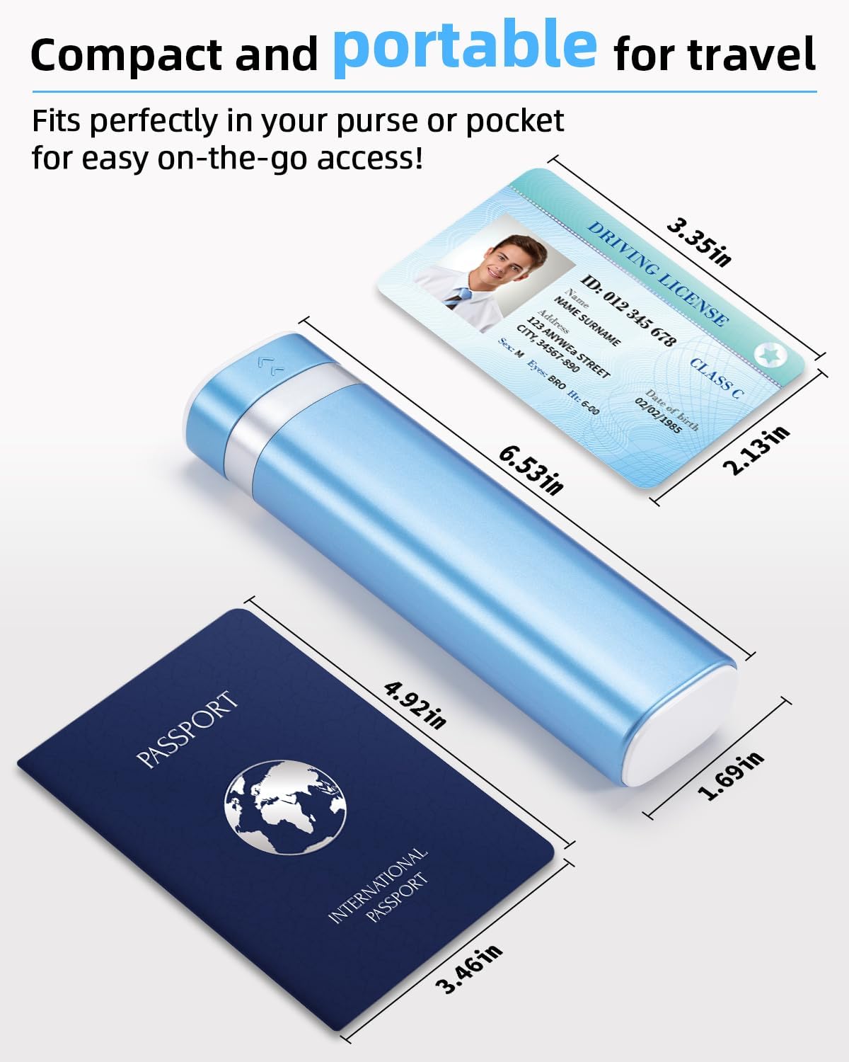 Weekly Pill Organizer 7 Day, Daily Pill Box, Travel Pill Case, Cute Pill Holder to Hold Vitamins, Medicines, Supplements, Pills Organizer (Blue)