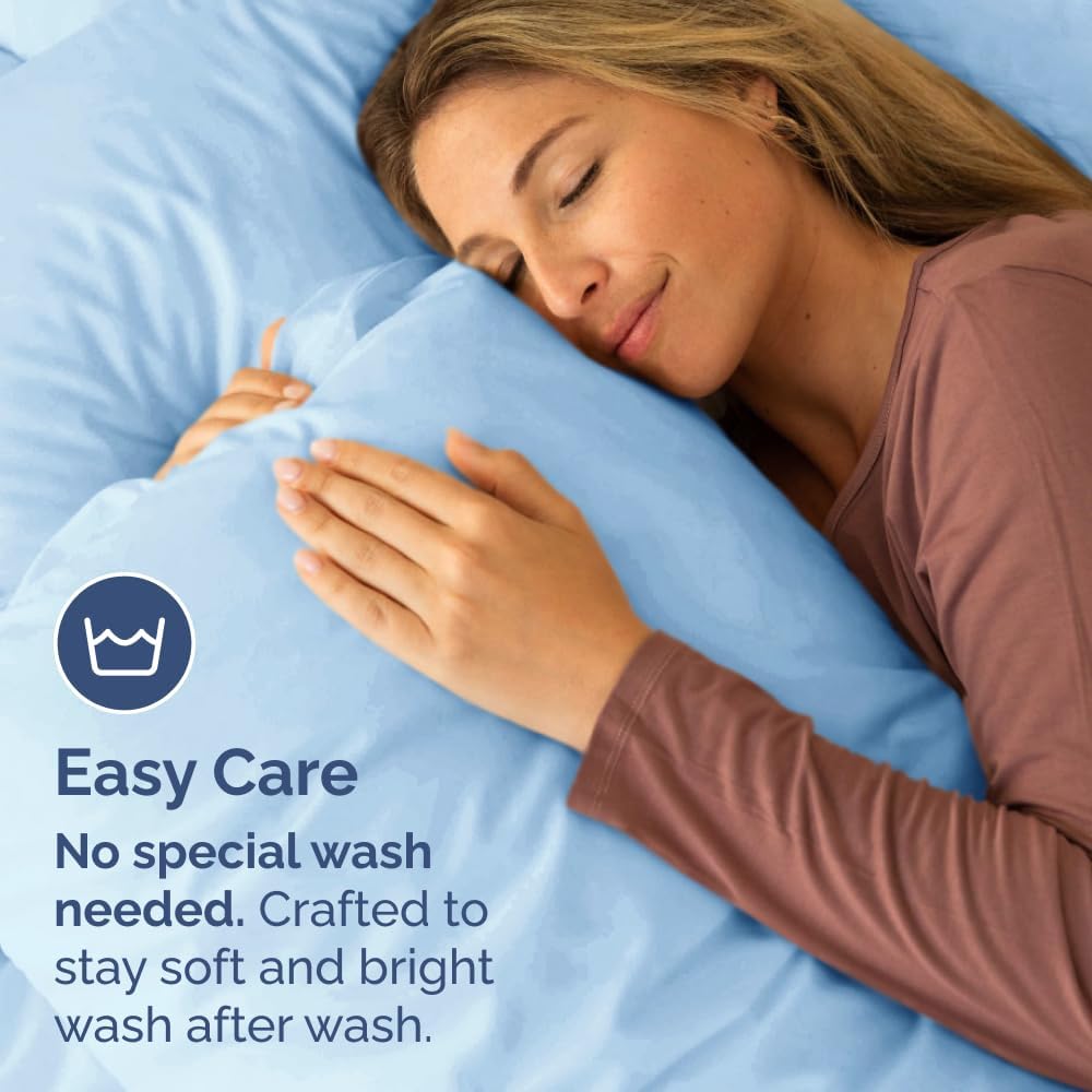 King Pillow Cases Set of 6 - Ultra Soft Hotel Quality Pillowcase Covers - Comfy. Cozy & Wrinkle Free - Shrink, Stain and Fade Resistant - Machine Washable Pillow Protectors - 6 Piece Set - Light Blue