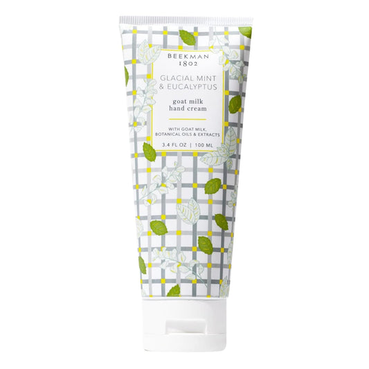 Beekman 1802 Glacial Mint & Eucalyptus Hand Cream - 3.4 oz - Scented - Nourishes, Hydrates & Repairs - With Goat Milk, Shea Butter & Glycerin - Non-Greasy - No Irritation - Good for Sensitive Skin