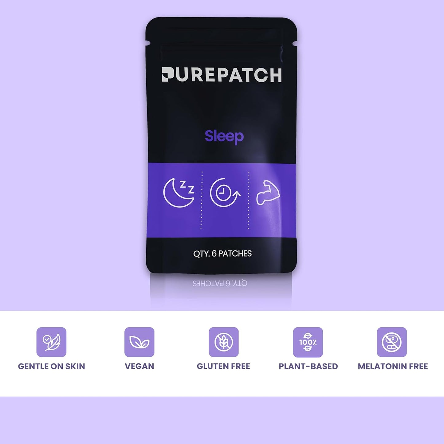 Pure Patch Sleep Patch – Plant-Based Vegan Topical Patch – Magnesium Glycinate – GABA – L-Theanine – Apigenin – Non-Ingestible – Water-Resistant – Gentle on Skin – Gluten Free – Made in USA –30Patches