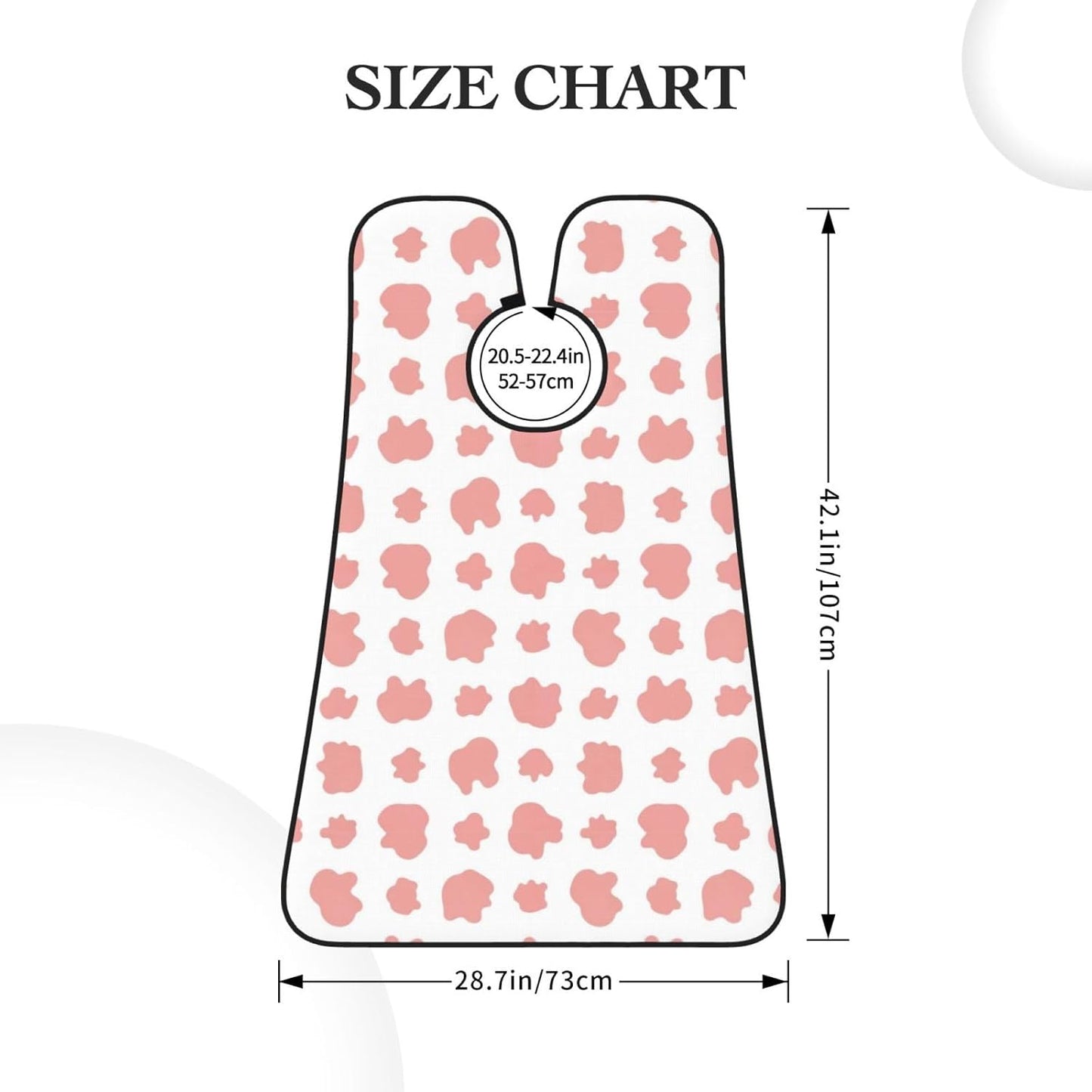 Beard Bib Apron for Men Shaving, Waterproof Non-Stick Hair Catcher with Suction Cups, Grooming Essential for Dad Husband, Cute Cow Print Pink Shave Bib