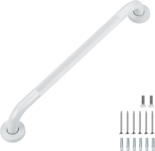 Grab Bars for Shower, 2 Pack 20-Inch Anti Slip Shower Handles for Elderly, Safety Shower Grab Bar, Stainless Steel Handicap Grab Bars for Bathroom (White 1" Diameter)