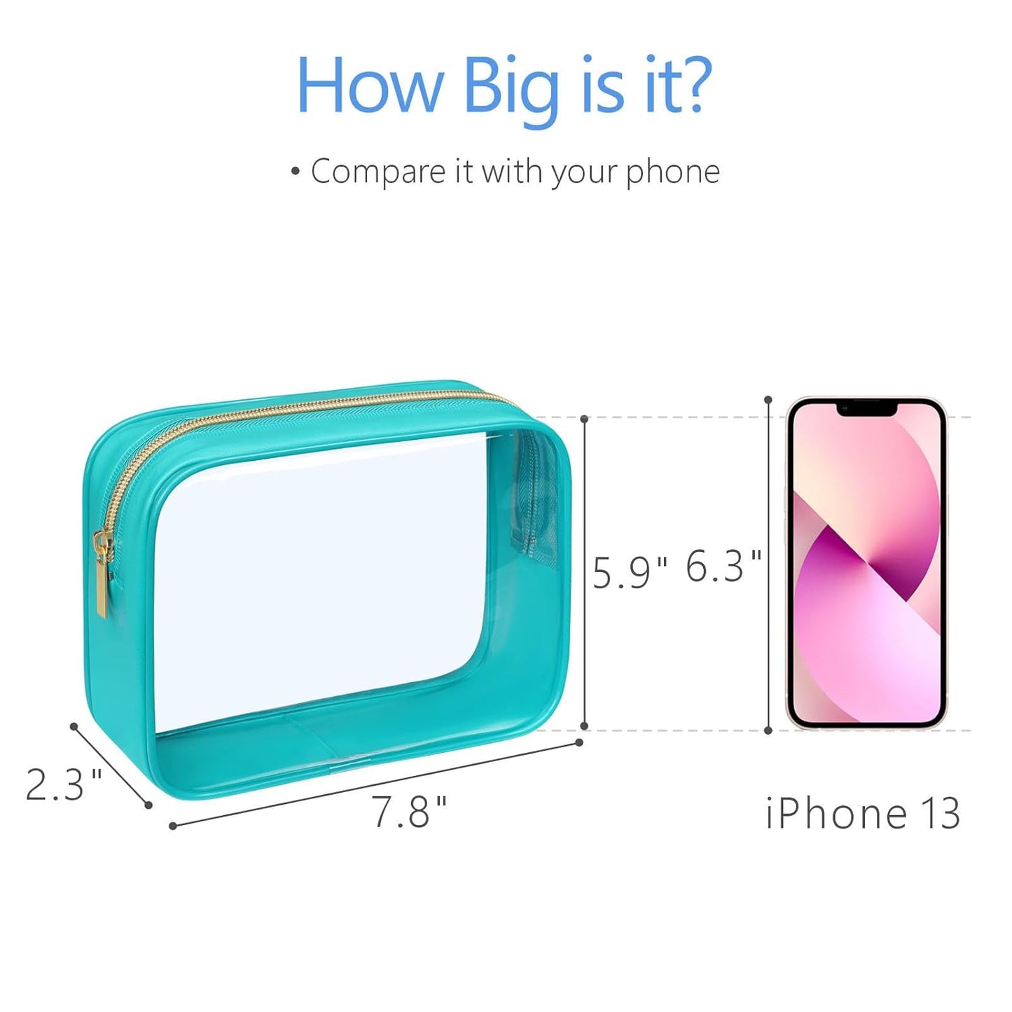 PACKISM TSA Approved Toiletry Bag - Clear Makeup Bag Waterproof Quart Size Bag, Travel Makeup Cosmetic Bag for Women Men, Carry on Airport Airline Compliant Bag, 3 Pack