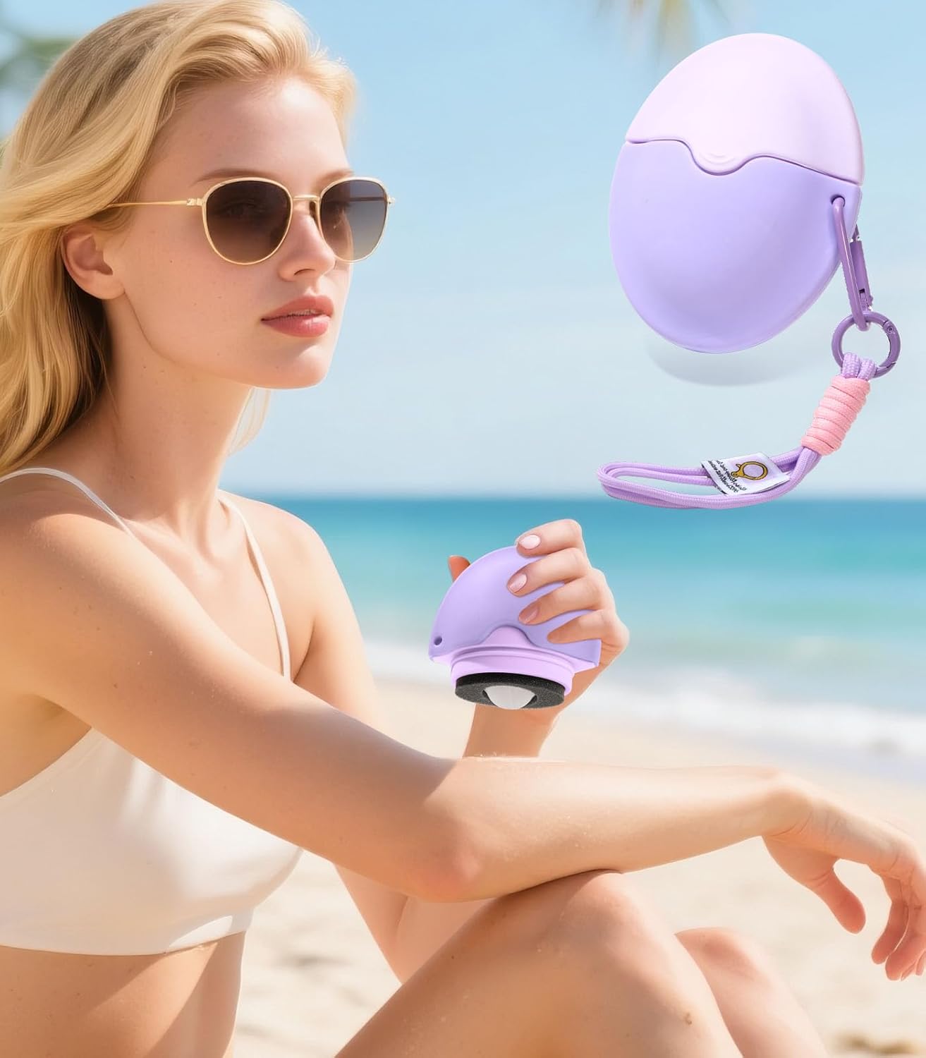 Sunscreen Applicator for Kids with Roller Ball & Soft Sponge - Refillable, Spill-Proof, Travel Size (1.85 oz) - Easy Sunscreen Roll-On for Children, No Mess Baby Sun Lotion Brush