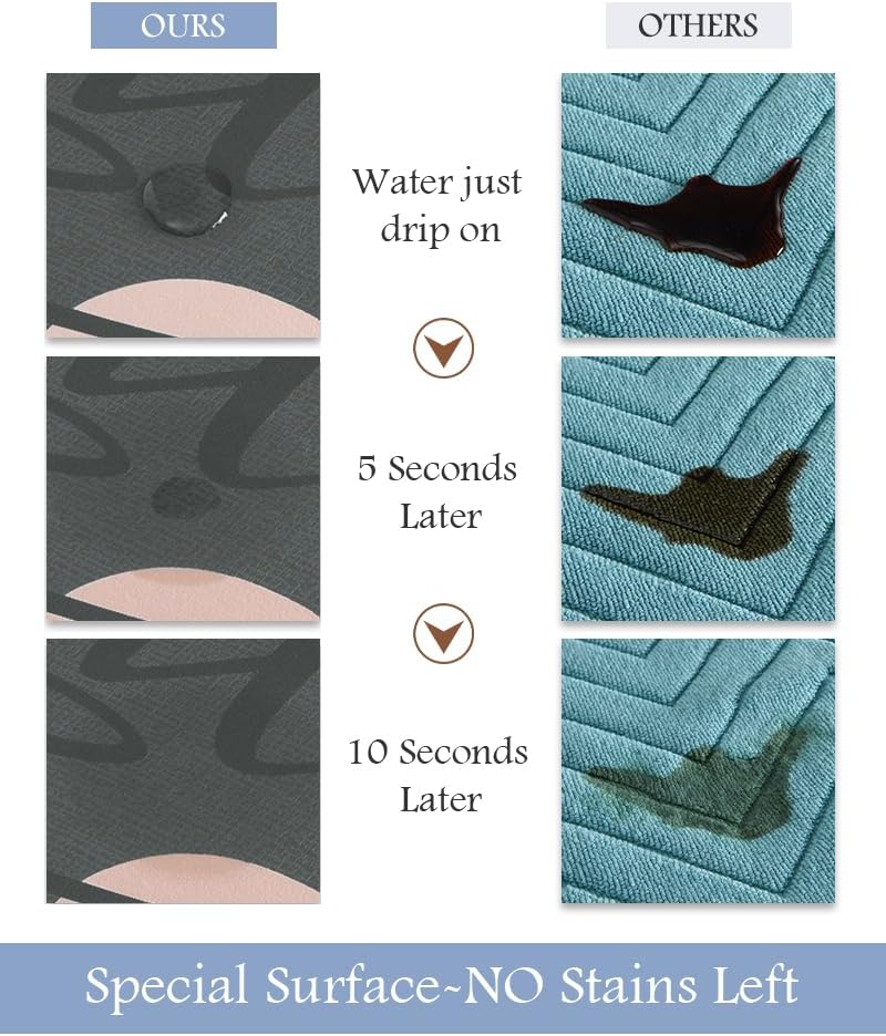 MontVoo-Bath Mat Rug Long Non Slip Super Absorbent Bathroom Runner Stain Resistant Quick Dry Thin Bathroom Mat Fit Under Door-17"x59",Pink