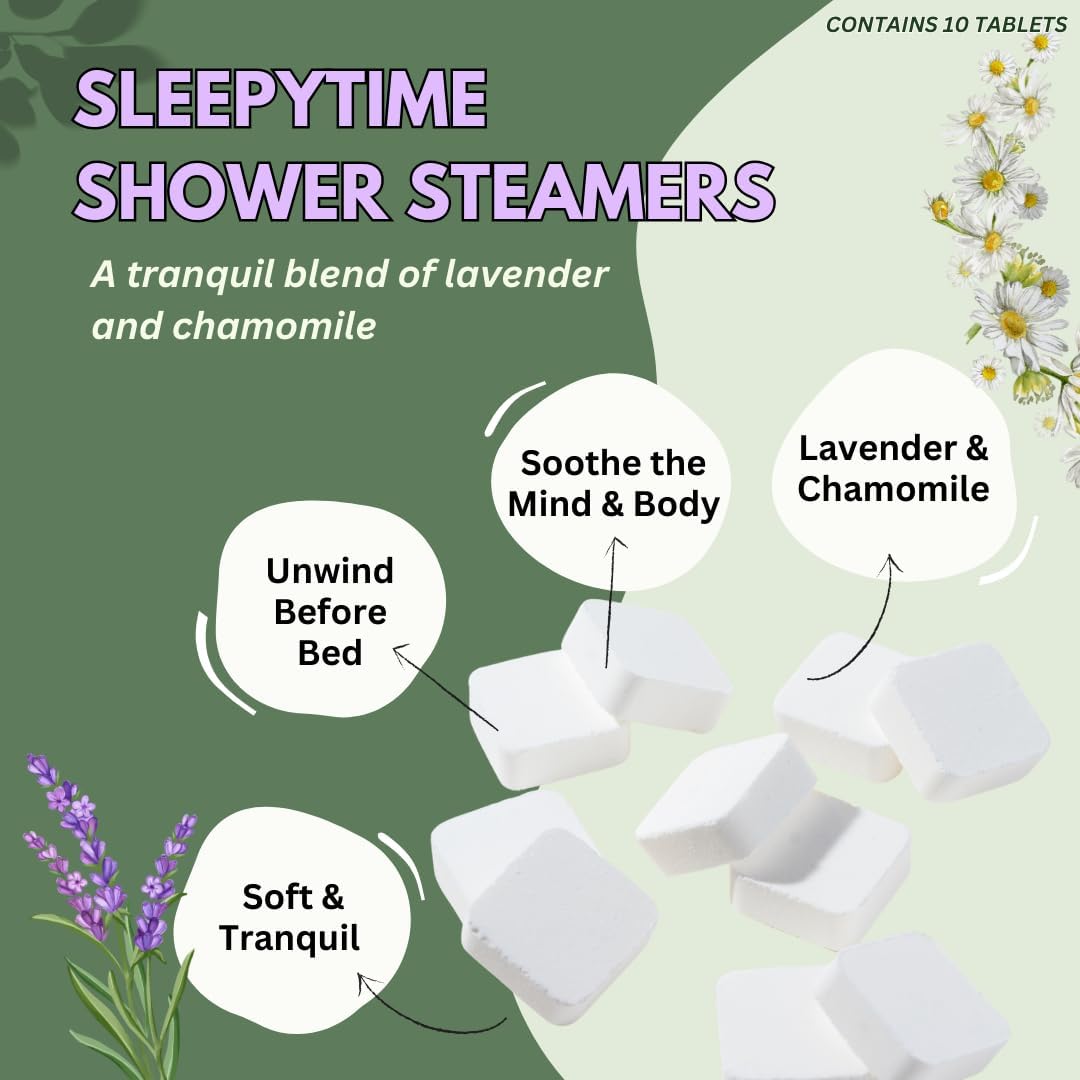 Lavender Shower Steamers Aromatherapy with Essential Oils, Made in The USA Shower Bombs, Shower Bomb Aromatherapy, Relaxing Gifts for Women, Spa Day Gifts, Birthday Gifts for Women and Men