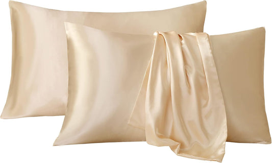 Tyfitb Satin Pillowcase Set for Hair & Skin Care – Cooling, Hypoallergenic, Anti-Frizz, Wrinkle-Free – Soft, Luxurious Pillowcases with Envelope Closure – 2-Pack, King Size 20x36, Gift-Ready