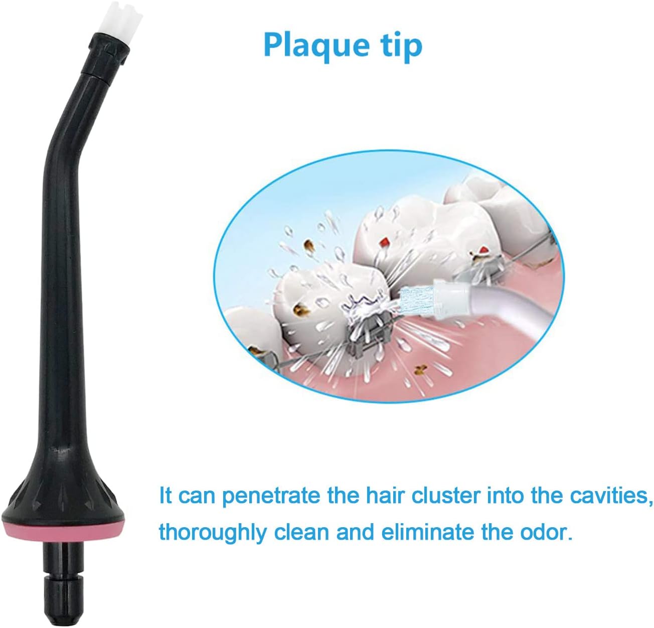 Replacement Tips fit for Nicwell Water Flosser, Jet Nozzel Black 3 PCS